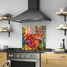 Wallity Pintura Decorativa de Vidrio Templado Multicolor 60 x 60 cm